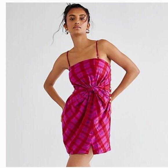 Free People Suits Me Fine strapless pink mini dress small - Picture 1 of 7